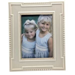 VTG Lenox Portraite Gallery 5" X 7" Glass Gold Trim Beaded Photo Frame